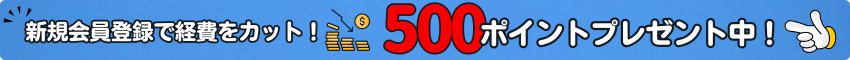 新規会員登録で500ポイントゲット